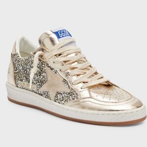 Golden Goose Metallic Ballstar Glitter Sneakers